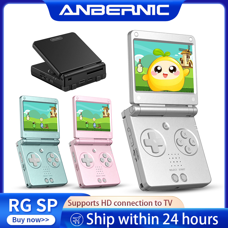Retro Gaming Aesthetic - เครื่องเล่นเกมพกพา Anbernic RGSP Flip Retro ระบบปฏิบัติการ