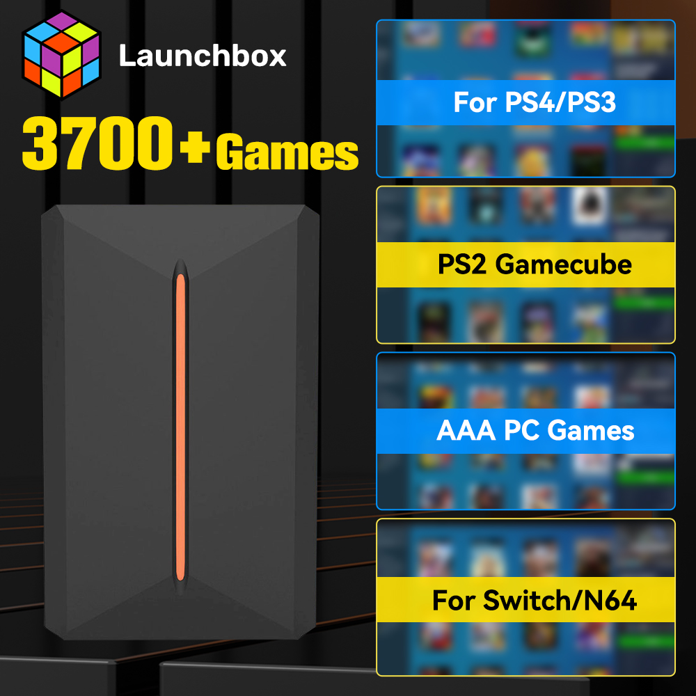Retro Gaming Hdd - Launchbox 500GB ภายนอกเกมฮาร์ดไดรฟ์คอนโซลเกม Retro สําหรับ PS4/PS3/PS2/PS1/Wii/