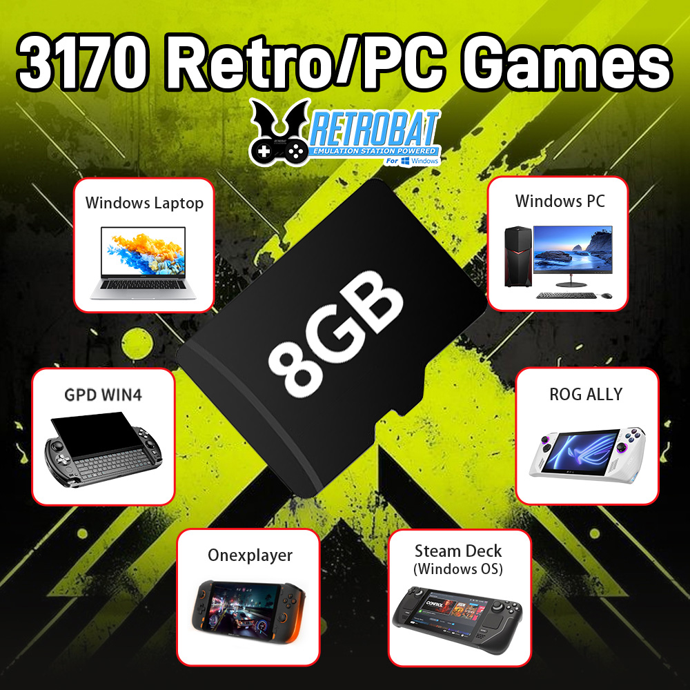 Retro Gaming Theme - 8GB เกม TF Card 3170 Retro/เกม