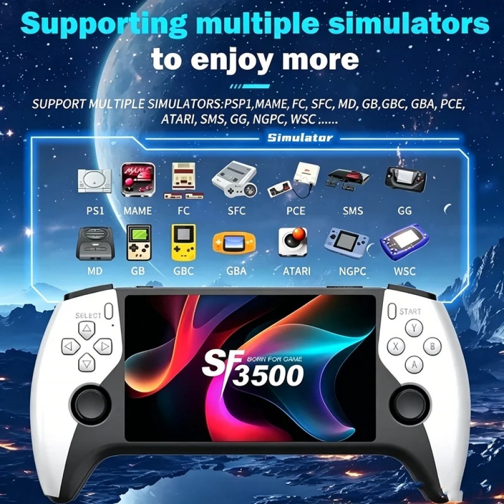 Retro Gaming Handhelds - SF3500 เครื่องเล่นเกมพกพาขนาด 5 นิ้ว สำหรับ PS1