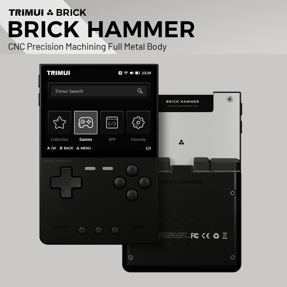 Retro Gaming Kiosk - เครื่องเล่นเกมพกพา Metal Body Trimui Brick Hammer