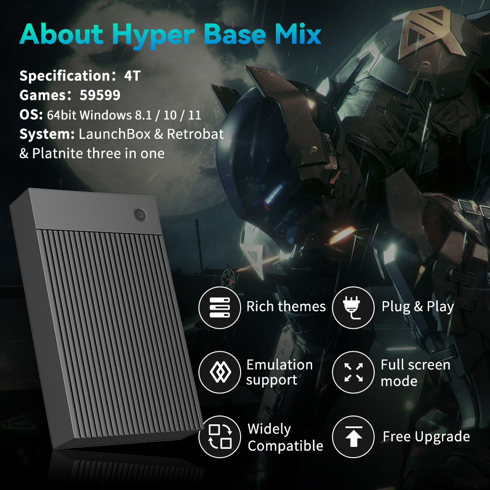 ฮาร์ดดิสก์เกม Hyper Base Mix 4 - Retro Gaming Hdd บทวิจารณ์และราคา