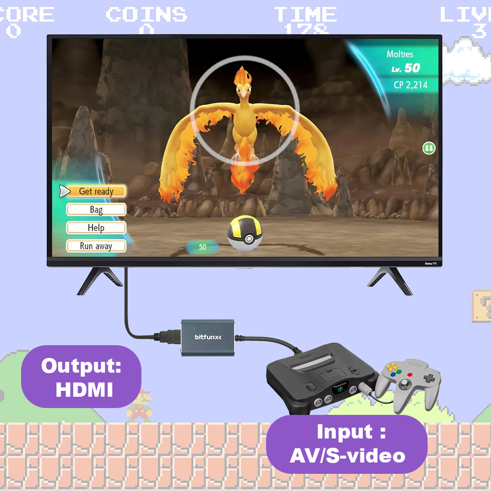 Bitfunx 720P Svideo/AV ไปยังอะ - Retro Gaming Aesthetic บทวิจารณ์และราคา