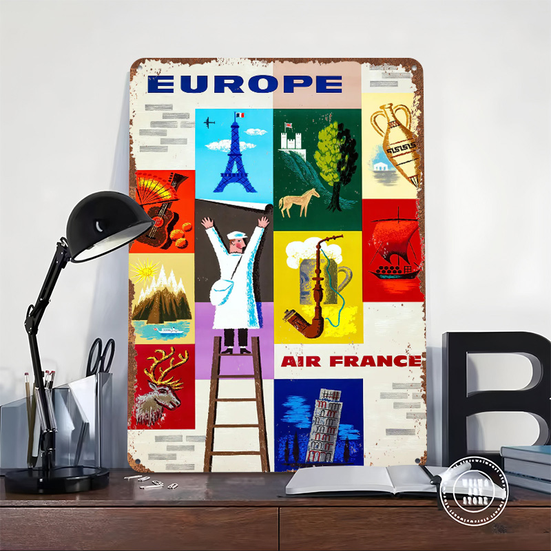 โปสเตอร์โลหะลายการเดินทางของยุ - Retro Gaming France บทวิจารณ์และราคา