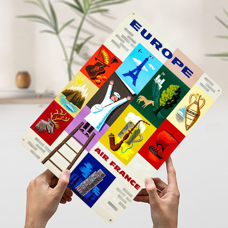โปสเตอร์โลหะลายการเดินทางของยุ - Retro Gaming France บทวิจารณ์และราคา